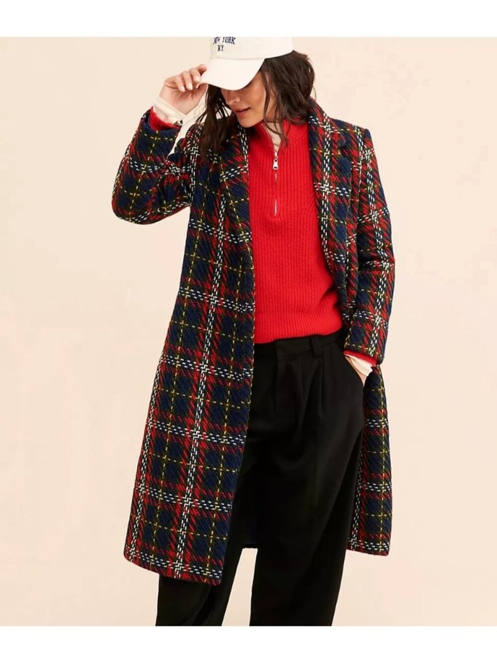Hutch Holiday Plaid Coat Academia Heritage Vintage Retro Outdoors Chic Womens L
